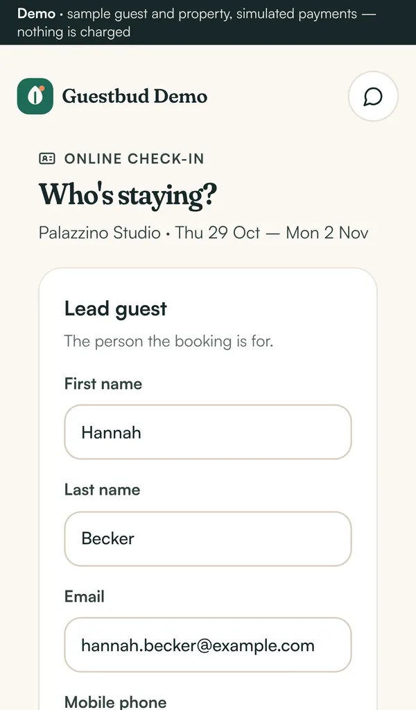 Online check-in